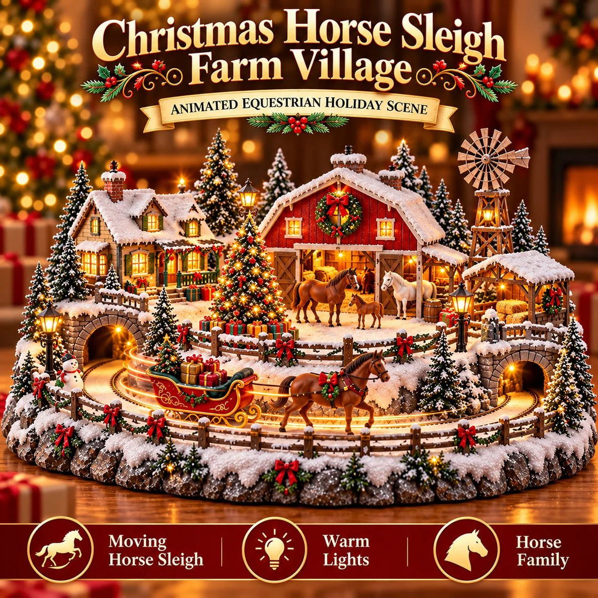 ๐ฎ Highland Cow Christmas Farm Village โ Lighted Farmhouse Holiday Dรฉcor ๐โจ