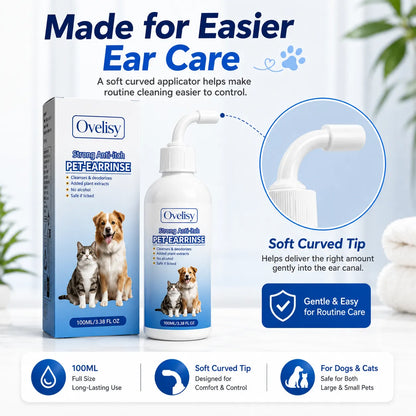 Gentle Pet Ear Wash | Odor-Free Cleaning for Dogs & Cats