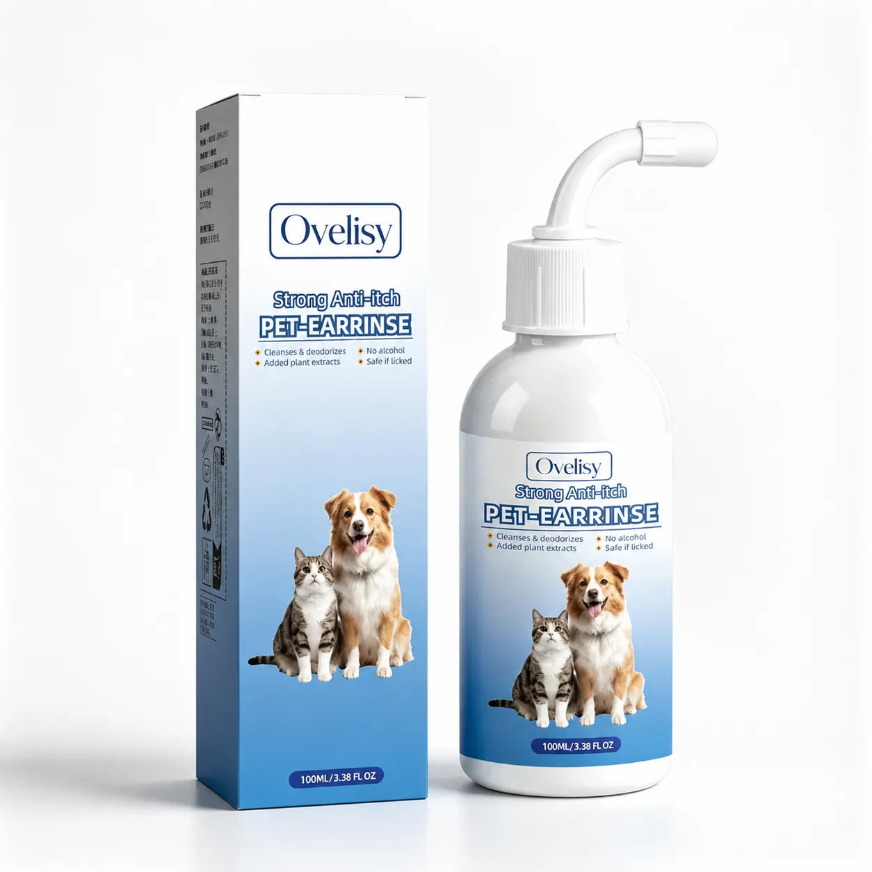 Gentle Pet Ear Wash | Odor-Free Cleaning for Dogs & Cats