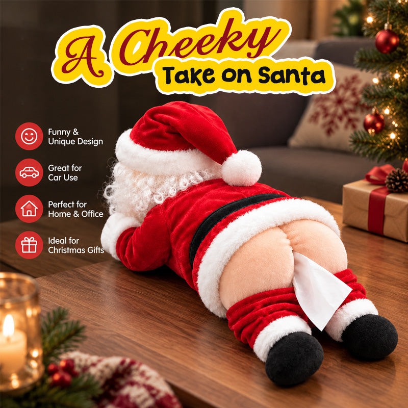 🎅 Funny Santa Butt Tissue Box – Hilarious Christmas Décor 😂🎄