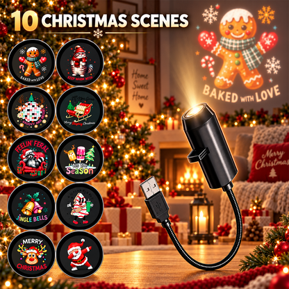 Plug‑and‑Play HD Holiday Projector, Multi‑Scene Projection Light for Christmas, Halloween & Faith‑Themed Decor