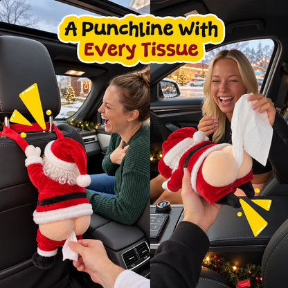 🎅 Funny Santa Butt Tissue Box – Hilarious Christmas Décor 😂🎄