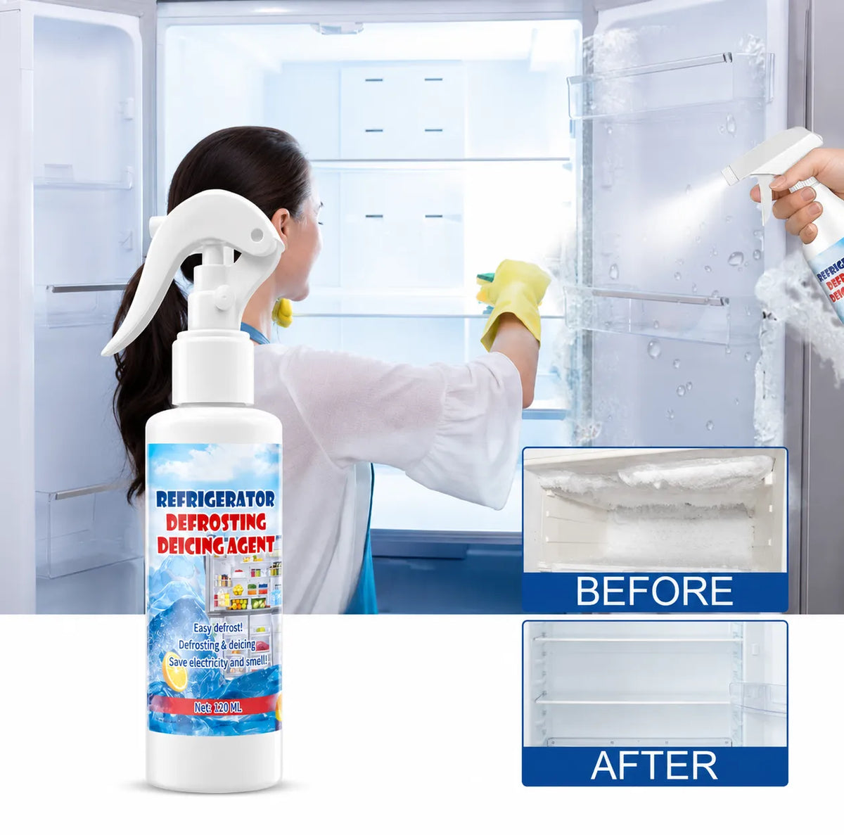 🧊De-icer Spray for Fridge & Freezer🎁(Includes Free Scraper)