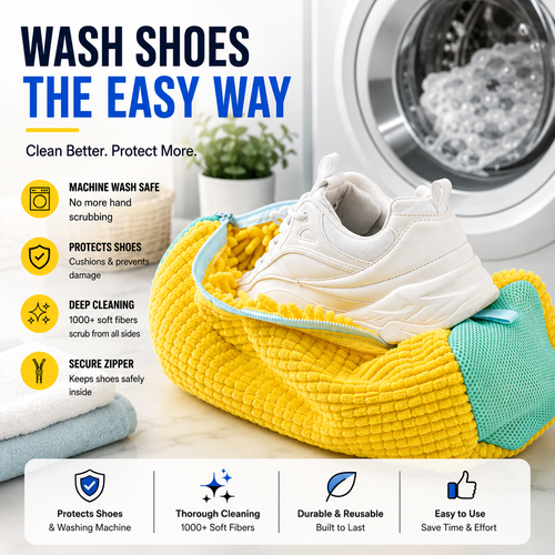 👟 No-Scrub Shoe Washing Bag – Clean & Protect Your Sneakers In The Washing Machine
