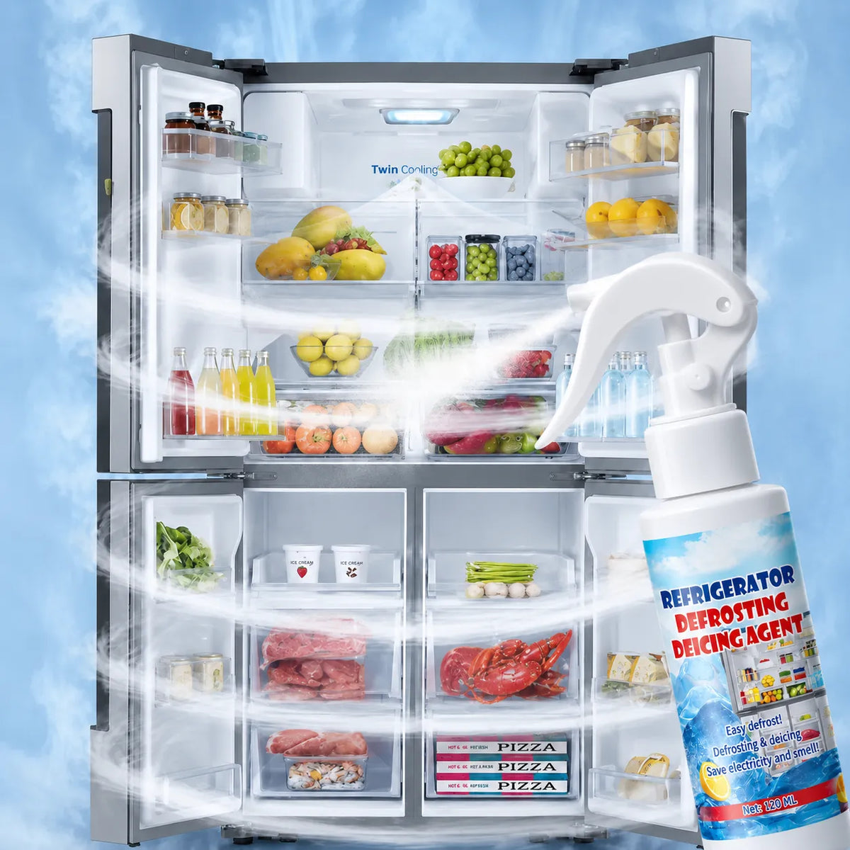 🧊De-icer Spray for Fridge & Freezer🎁(Includes Free Scraper)