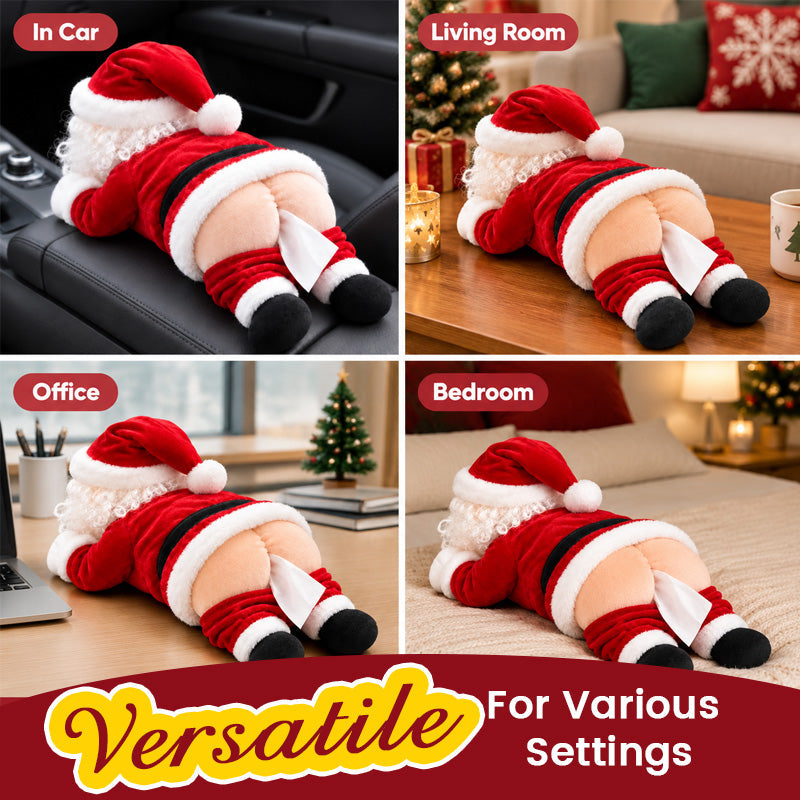 🎅 Funny Santa Butt Tissue Box – Hilarious Christmas Décor 😂🎄
