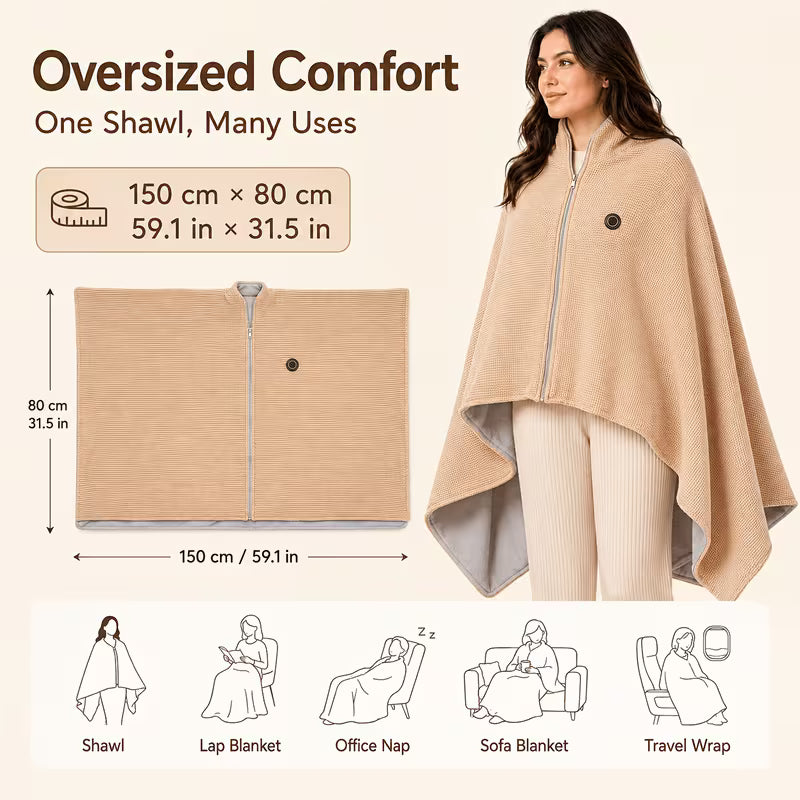 🔥 Christmas Sale — 50% OFF! ❄️ Stay Warm All Winter — Portable Electric Heated Blanket Shawl