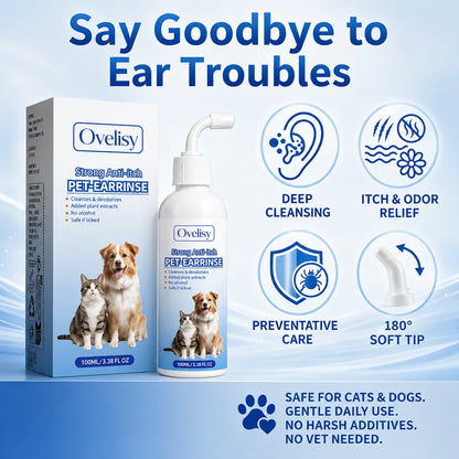 Gentle Pet Ear Wash | Odor-Free Cleaning for Dogs & Cats