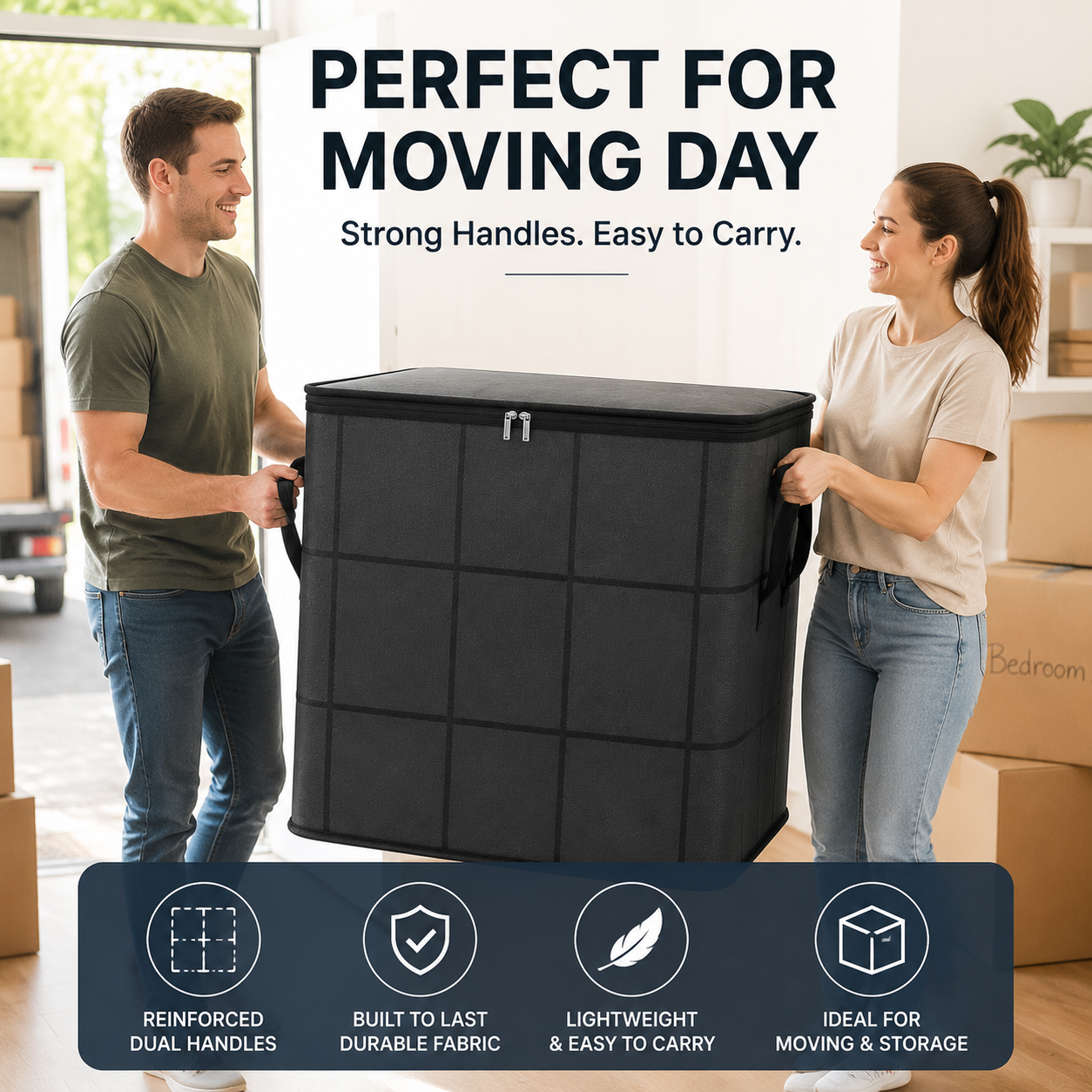 🔥 Hot sell! 🏠 XXL 180L Storage Bag – Large Capacity Moving & Closet Organizer for Quilts, Bedding & Sweaters.