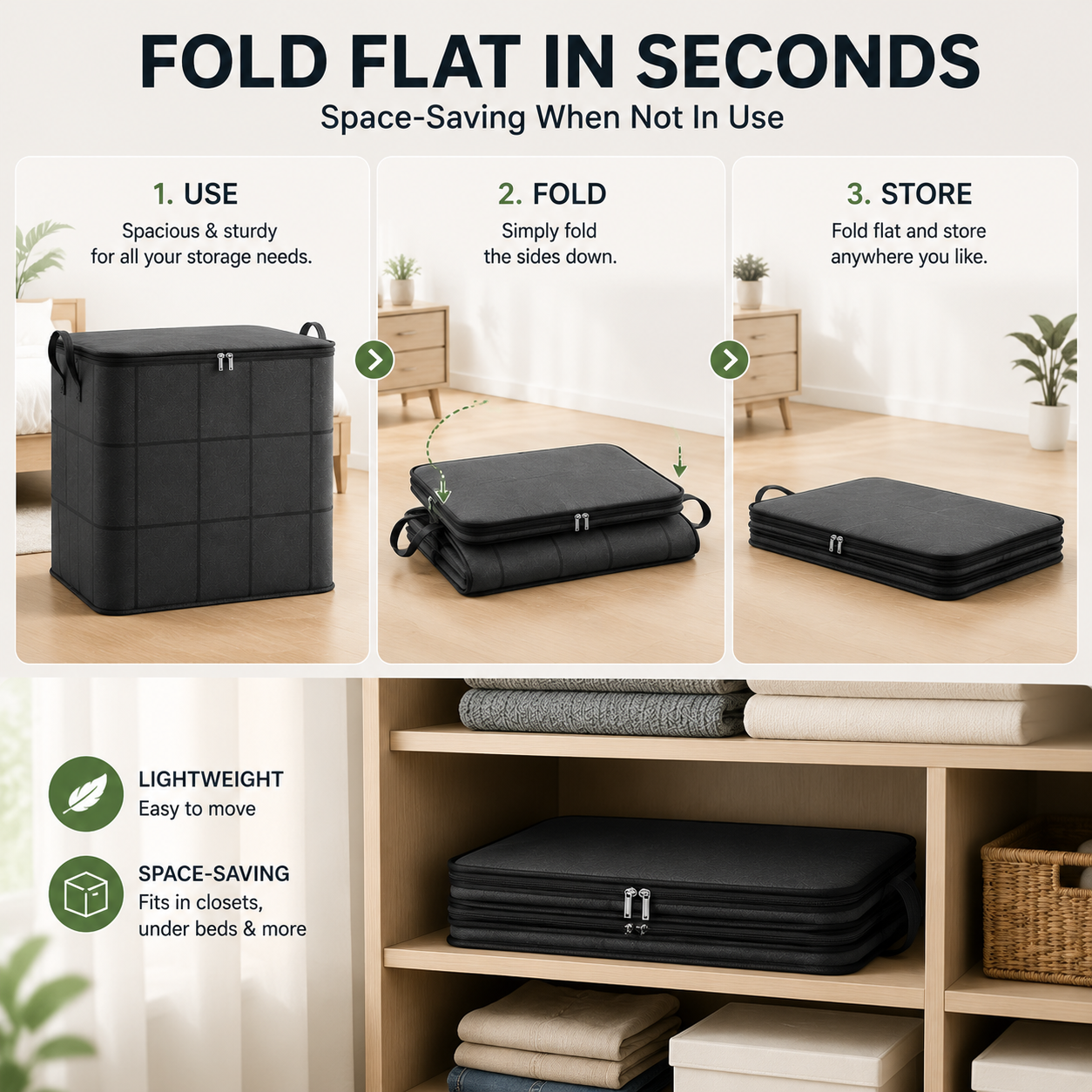 🔥 Hot sell! 🏠 XXL 180L Storage Bag – Large Capacity Moving & Closet Organizer for Quilts, Bedding & Sweaters.
