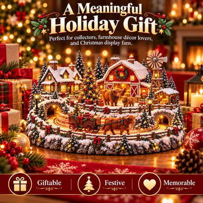 🐮 Highland Cow Christmas Farm Village – Lighted Farmhouse Holiday Décor 🎄✨