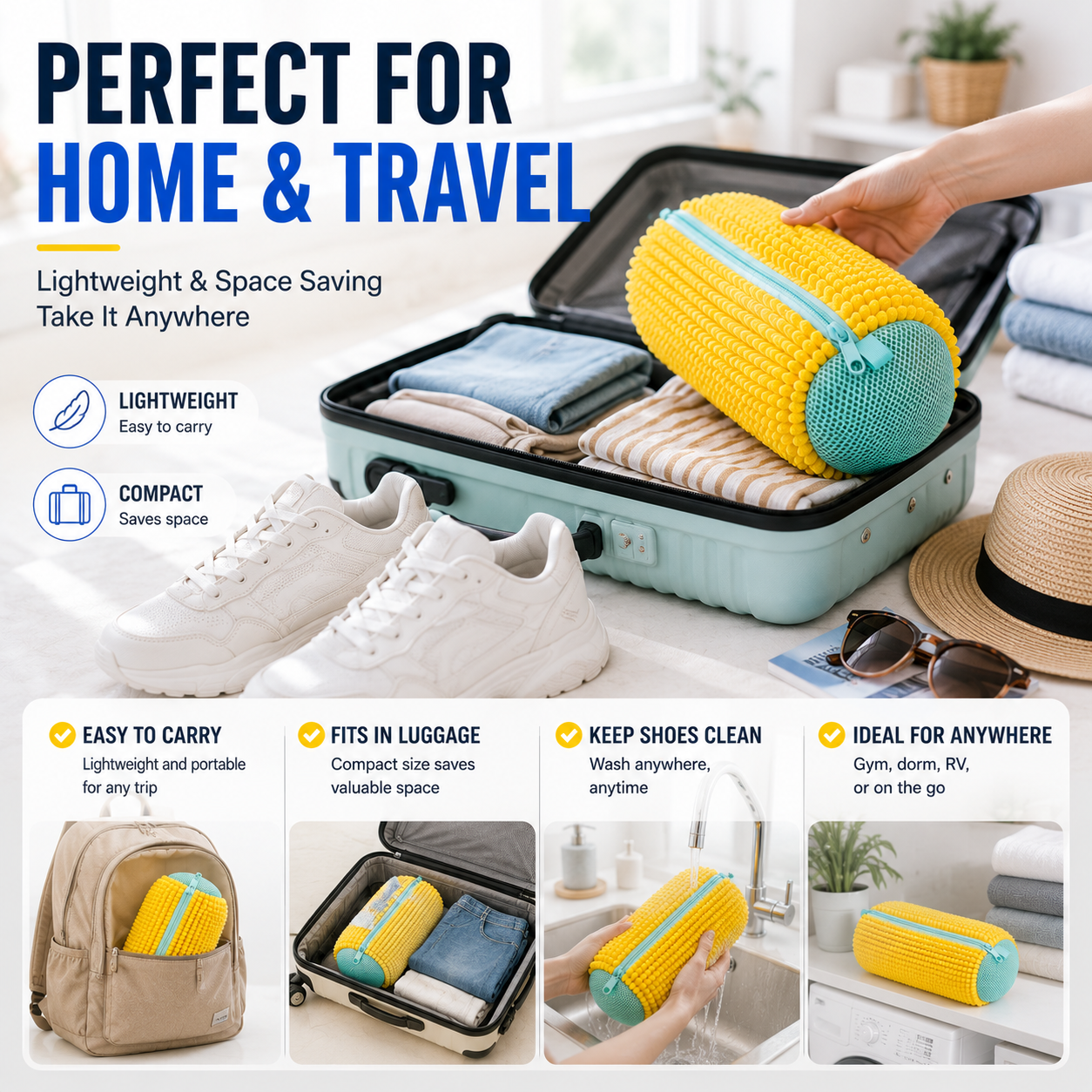 👟 No-Scrub Shoe Washing Bag – Clean & Protect Your Sneakers In The Washing Machine