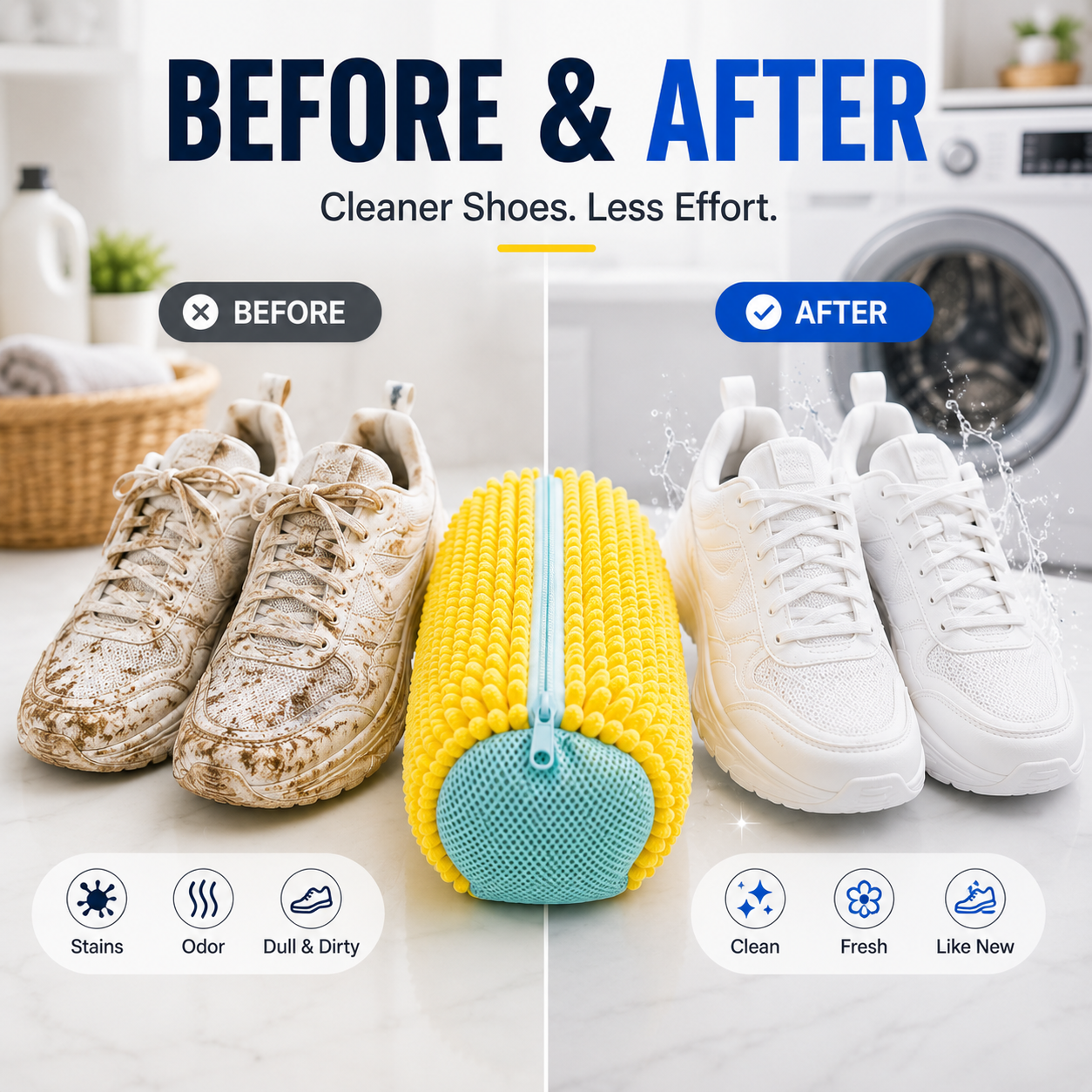 👟 No-Scrub Shoe Washing Bag – Clean & Protect Your Sneakers In The Washing Machine