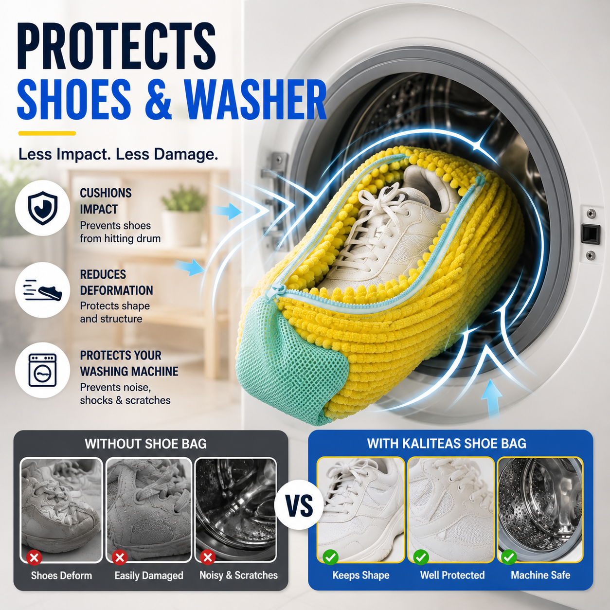 👟 No-Scrub Shoe Washing Bag – Clean & Protect Your Sneakers In The Washing Machine