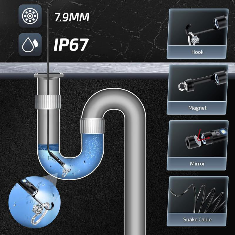 🎁✨HD Endoscope Camera for iPhone & Android – 1920P Inspection Scope with 8 Adjustable LED Lights 🔍📱